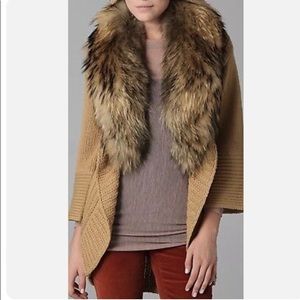 Alice + Olivia real fur collar cardigan